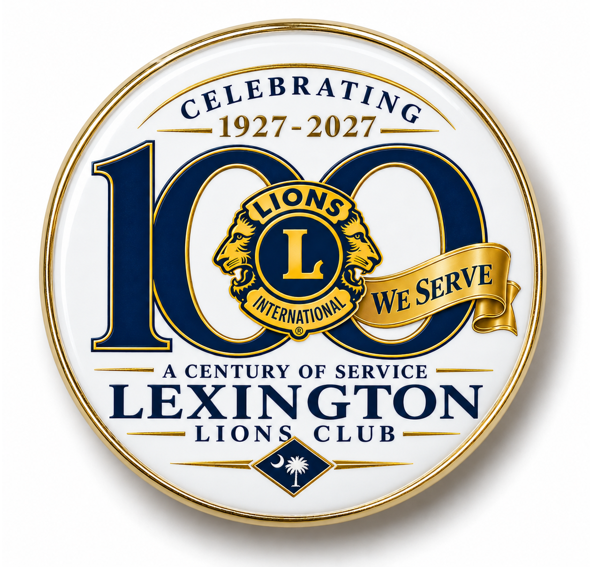 Lexington Lions Club centennial emblem: 1927–2027, a century of service